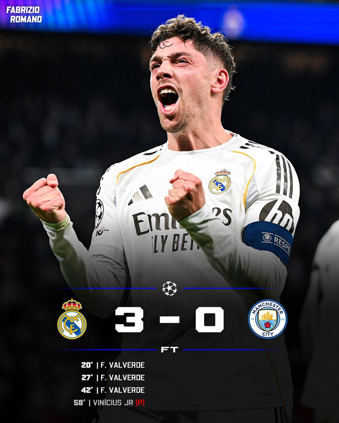 Kết quả Man city vs Real Madrid lượt đi tứ kết UEFA Champions League 2026